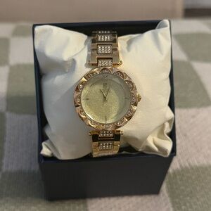 Invicta MONTRES PRESTIGE MPW-0205 Gold Women's Watch with Crystal Accents NIB